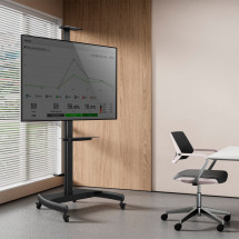 foto de SOPORTE SUELO AISENS RUEDAS Y MANIVELA DVD CAMARA MONITOR TV 50KG 37-70