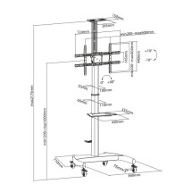 foto de SOPORTE SUELO AISENS RUEDAS Y MANIVELA DVD CAMARA MONITOR TV 50KG 37-70