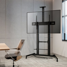 foto de SOPORTE SUELO AISENS RUEDAS MANIVELA BANDEJA DVD CAMARA MONITOR 60-100