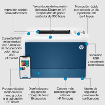 foto de IMPRESORA HP LASERJET COLOR PRO 4202DW WiFi DUPLEX BLANCA Y AZUL