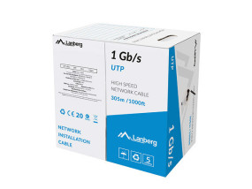 foto de BOBINA CABLE RED LANBERG UTP RJ45 1GB/S SOLIDO CCA AWG23 305M  NEGRO
