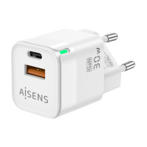 foto de CARGADOR GAN AISENS 30W 1XUSB-C PD3.0 QC4.0 1XUSB-A QC3.0 BLANCO