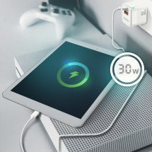 foto de CARGADOR GAN AISENS 30W 1XUSB-C PD3.0 QC4.0 1XUSB-A QC3.0 BLANCO