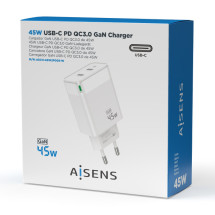 foto de CARGADOR GAN AISENS 45W 2XUSB-C PD3.0 QC4.0 BLANCO