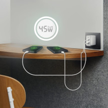 foto de CARGADOR GAN AISENS 45W 2XUSB-C PD3.0 QC4.0 BLANCO