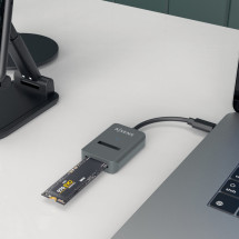 foto de USB-C DOCK AISENS M.2 NGFF ASUC-M2D012-GR SATA/NVME A USB3.1 GEN2 GRIS