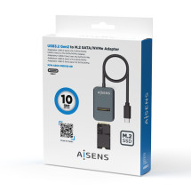 foto de USB-C DOCK AISENS M.2 NGFF ASUC-M2D012-GR SATA/NVME A USB3.1 GEN2 GRIS