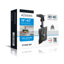foto de SOPORTE DE TECHO AISENS GIRATORIO PLEGABLE PARA MONITORTV 20KG DE 19-43 NEGRO