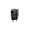 foto de CARGADOR DE PARED TOOQ USB-C/PD + USB-A/QC 20W NEGRO