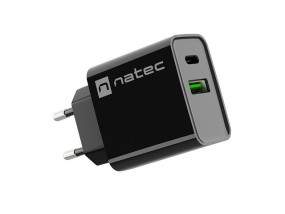 foto de CARGADOR NATEC RIBERA 20W 1XUSB-A + 1XUSB-C PD3.0 QC3.0 NEGRO