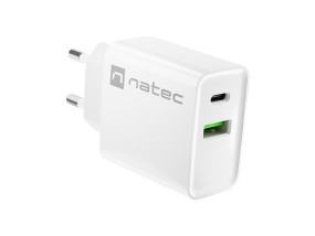 foto de CARGADOR NATEC RIBERA 20W 1XUSB-A + 1XUSB-C PD3.0 QC3.0 BLANCO