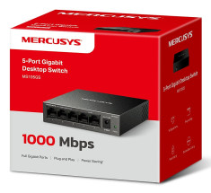 foto de SWITCH MERCUSYS MS150GS DESKTOP 5 PORT GIGABIT