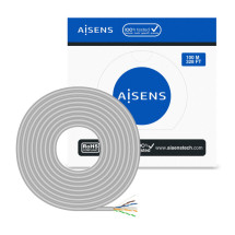 foto de BOBINA CABLE RED AISENS RJ45 CAT.6 UTP RIGIDO CCA 100M GRIS