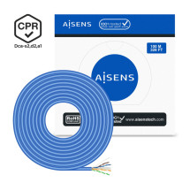 foto de BOBINA CABLE RED AISENS RJ45 LSZH CPR Dca CAT.6 UTP 100M AZUL