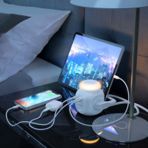 foto de REGLETA ENCHUFES AISENS 4 TOMAS + 1XUSB-C 20W PD3.0 2XUSB-A 18W QC3.0 LUZ 1.8M