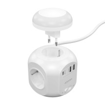foto de REGLETA ENCHUFES AISENS 4 TOMAS + 1XUSB-C 20W PD3.0 2XUSB-A 18W QC3.0 LUZ 1.8M