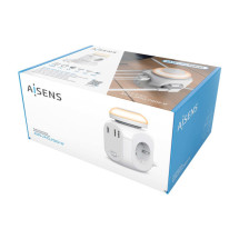 foto de REGLETA ENCHUFES AISENS 4 TOMAS + 1XUSB-C 20W PD3.0 2XUSB-A 18W QC3.0 LUZ 1.8M