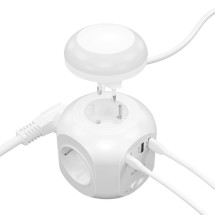 foto de REGLETA ENCHUFES AISENS 4 TOMAS + 1XUSB-C 20W PD3.0 2XUSB-A 18W QC3.0 LUZ 1.8M