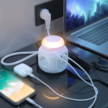 foto de REGLETA ENCHUFES AISENS 4 TOMAS + 1XUSB-C 3XUSB-A LUZ NOCTURNA 1.8M BLANCO