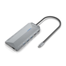 foto de USB-C DOCK AISENS 12 EN 1 2xHDMI 4K RJ45 3xUSB-A 2xUSB-C 1xUSB-C PD 15CM