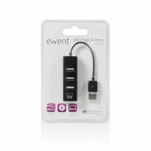 foto de HUB EWENT USB 2.0 HIGH SPEED USB-A 4 PUERTOS NEGRO