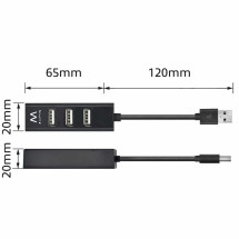 foto de HUB EWENT USB 2.0 HIGH SPEED USB-A 4 PUERTOS NEGRO