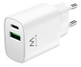 foto de CARGADOR MOVIL EWENT CARGA RAPIDA PUERTOS USB-C Y USB-A 20W BLANCO