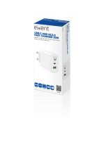 foto de CARGADOR MOVIL EWENT CARGA RAPIDA PUERTOS USB-C Y USB-A 30W BLANCO