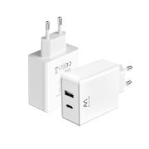 foto de CARGADOR MOVIL EWENT CARGA RAPIDA PUERTOS USB-C Y USB-A 45W BLANCO