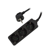 foto de REGLETA EWENT 3 TOMAS SHUKO 16A ENCHUFE NEGRA