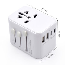 foto de CARGADOR MOVIL EWENT ADAPTADOR DE VIAJE EU/USA/UK/AUS 2-P USB Y 3 TYPE-C