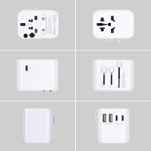 foto de CARGADOR MOVIL EWENT ADAPTADOR DE VIAJE EU/USA/UK/AUS 2-P USB Y 3 TYPE-C