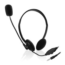 foto de AURICULARES EWENT CHAT EW3567 NEGRO MICROFONO ALAMBRICO JACK 3.5 MM