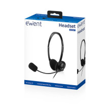 foto de AURICULARES EWENT CHAT EW3567 NEGRO MICROFONO ALAMBRICO JACK 3.5 MM