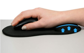 foto de ALFOMBRILLA EWENT ERGONOMICA REPOSAMUÑECAS GEL NEGRA 240X212X21MM