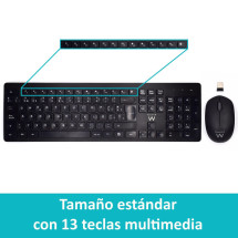 foto de COMBO TECLADO RATON EWENT ESPAÑOL TECLAS CONCAVAS RF INALMABRICO NEGRO