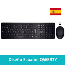 foto de COMBO TECLADO RATON EWENT ESPAÑOL TECLAS CONCAVAS RF INALMABRICO NEGRO