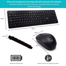 foto de COMBO TECLADO RATON EWENT ESPAÑOL TECLAS CONCAVAS RF INALMABRICO NEGRO
