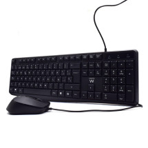 foto de COMBO TECLADO RATON EWENT ESPAÑOL ESCRITURA SILENCIOSA USB NEGRO