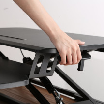 foto de MESA EWENT DE TRABAJO SIT STAND DE ALTURA REGULABLE CON BANDEJA PARA TECLADO