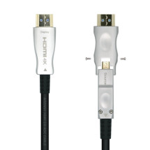foto de CABLE HDMI AISENS V2.0 OPTICO ACTIVO AOC DESMONTABLE 4K60HZ M/M 15M NEGRO