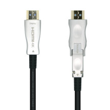 foto de CABLE HDMI AISENS V2.0 OPTICO ACTIVO AOC DESMONTABLE 4K60HZ M/M 15M NEGRO