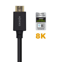 foto de CABLE HDMI AISENS V2.1 ULTRA ALTA VELOCIDAD CERTIFICADO 8K60H M/M 2.0M NEGRO