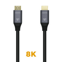 foto de CABLE HDMI AISENS V2.1 ULTRA ALTA VELOCIDAD 8K60HZ M/M 1.0M GRIS NEGRO