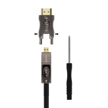 foto de CABLE HDMI AISENS V2.1 OPTICO ACTIVO AOC DESMONTABLE 8K60HZ M/M 15M NEGRO