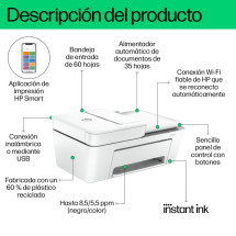 foto de IMPRESORA MULTIFUNCION HP DESKJET 4220E WIFI FAX MOVIL BLANCA