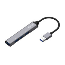foto de HUB AISENS USB 3.0 ALUMINIO TIPO A M-4XTIPO A H 10CM GRIS