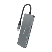 foto de HUB AISENS USB 3.2 GEN2 10G USB-C/M-2XUSB-C/H-2XUSB-A/H 15CM GRIS