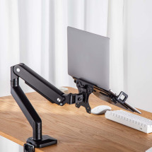 foto de SOPORTE AISENS UNIVERSAL PORTATIL 12-17 PARA MONTAJE EN SOPORTE MONITOR NEGRO