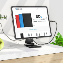 foto de SOPORTE AISENS SOBREMESA XL AJUSTABLE (2 PIVOTES) MOVIL TABLET